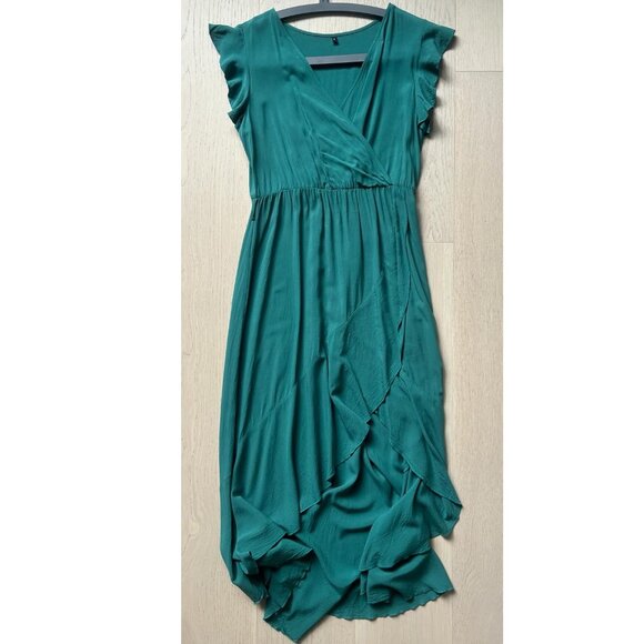 Beautiful emerald green summer dress size S - Picture 1 of 4